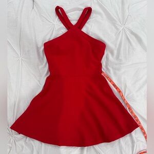 Likely mini red Carolyn flared dress 0